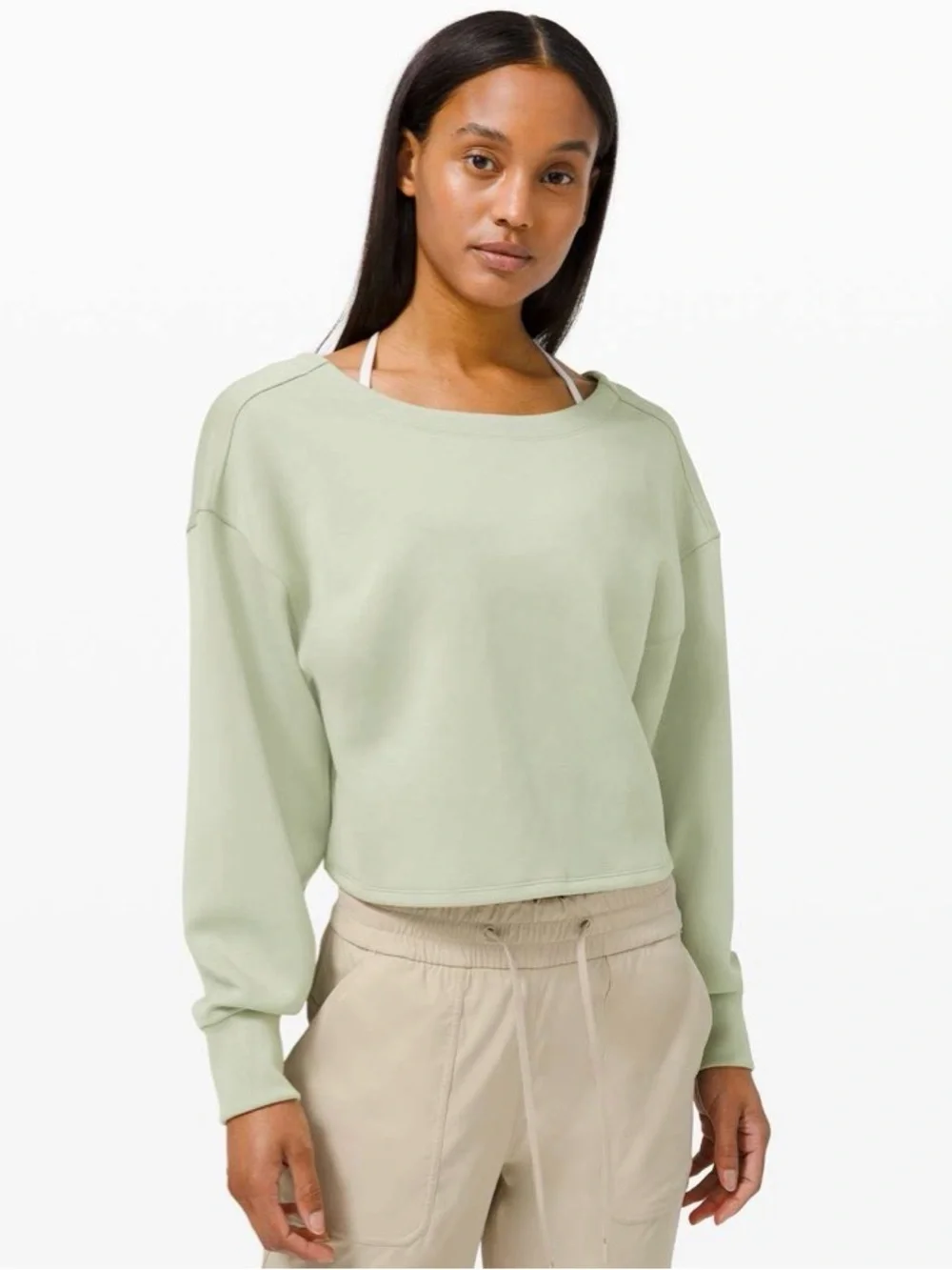 Lululemon Twist Back-to-Front Pullover Green Fern 10